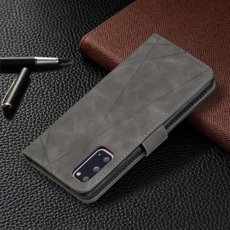 Kožené Puzdro Samsung Galaxy S20 Farebné Trojuholníky Binfen