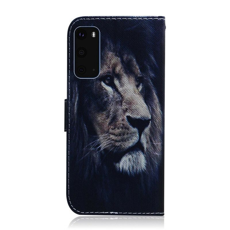 Kožené Puzdro Samsung Galaxy S20 Snívajúci-lev