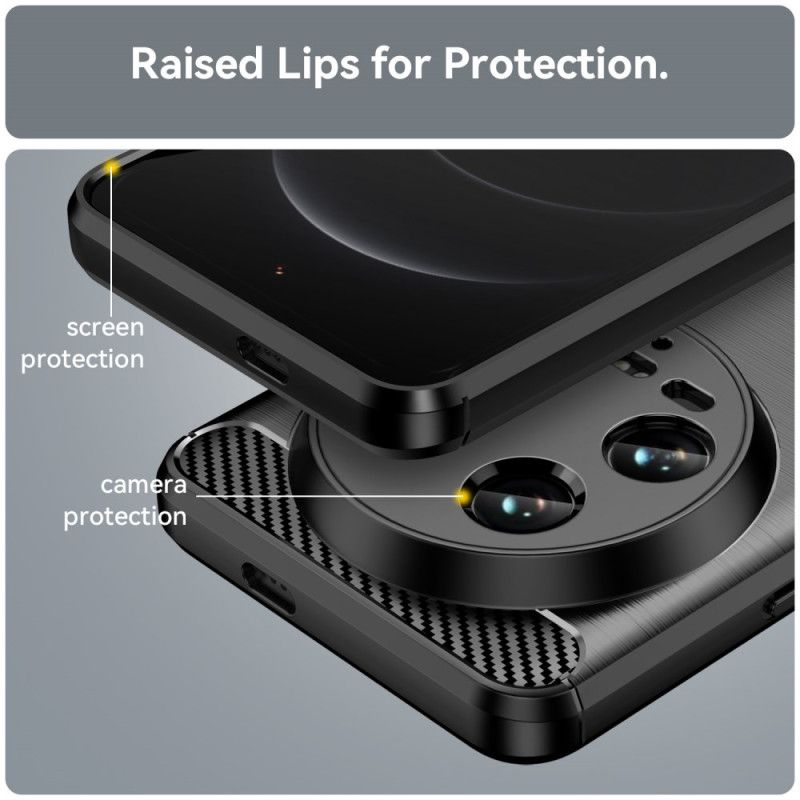 Kryt Xiaomi 14 Ultra Kartáčované Uhlíkové Vlákno