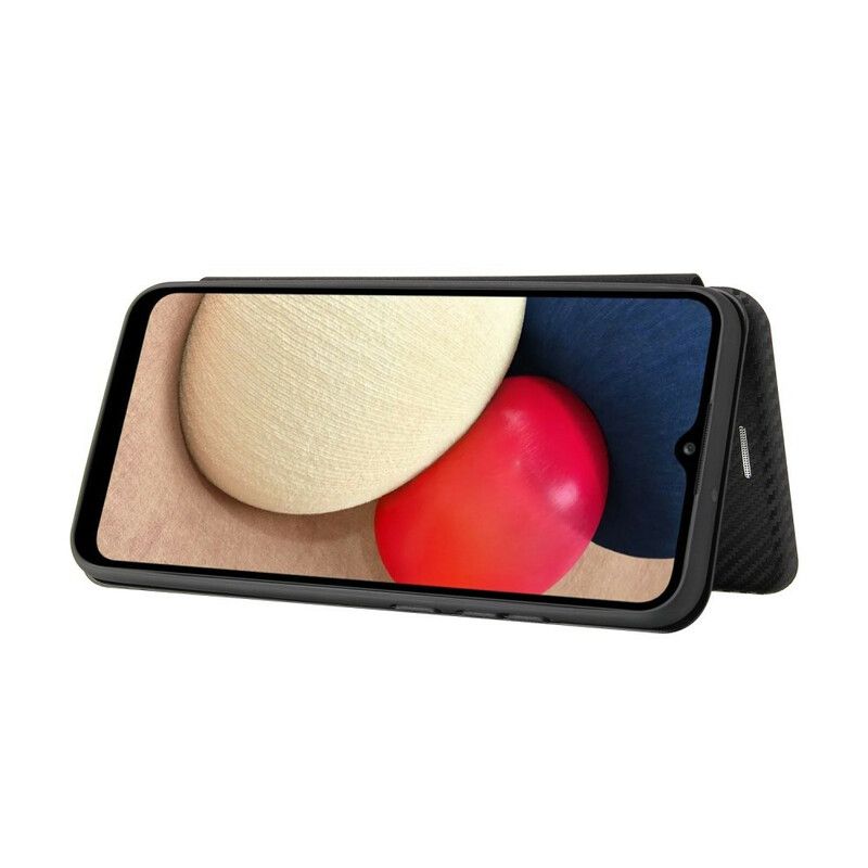Flipové Puzdro Samsung Galaxy A02s Kožené Puzdro Uhlíkové Vlákno