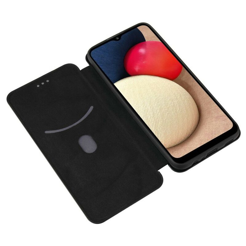 Flipové Puzdro Samsung Galaxy A02s Kožené Puzdro Uhlíkové Vlákno