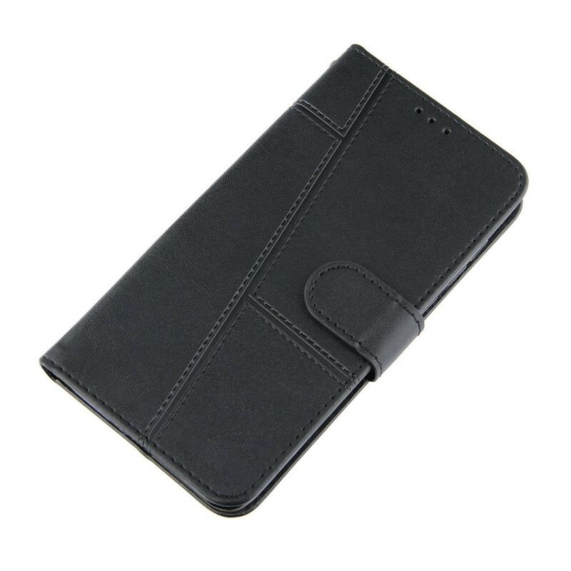 Kožené Puzdro Samsung Galaxy A02s Efekt Remienky Geo Leather