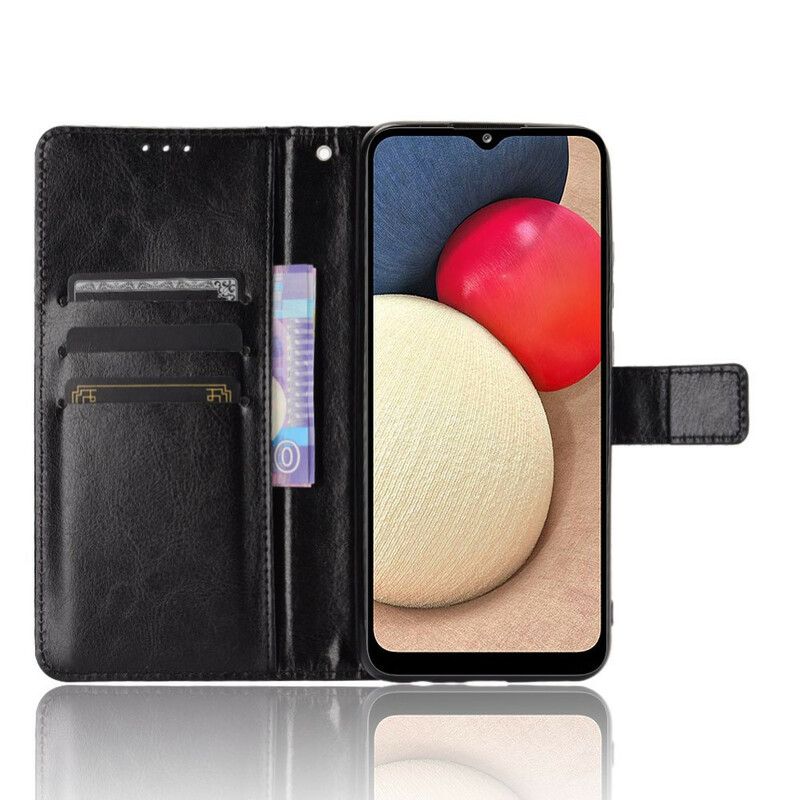 Kožené Puzdro Samsung Galaxy A02s Krikľavá Umelá Koža