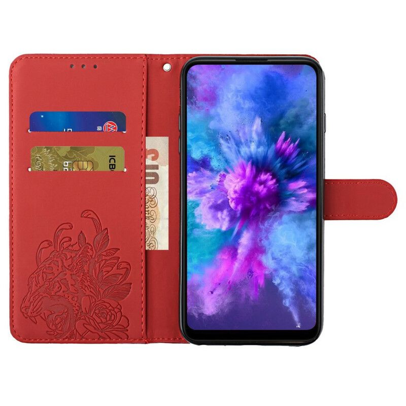 Kožené Puzdro Samsung Galaxy A02s Strappy Barokový Tiger