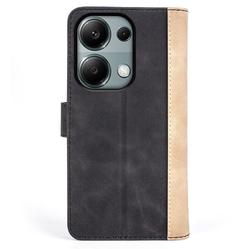Kožené Puzdro Xiaomi Redmi Note 13 Pro 4g Dvojfarebný Dizajn