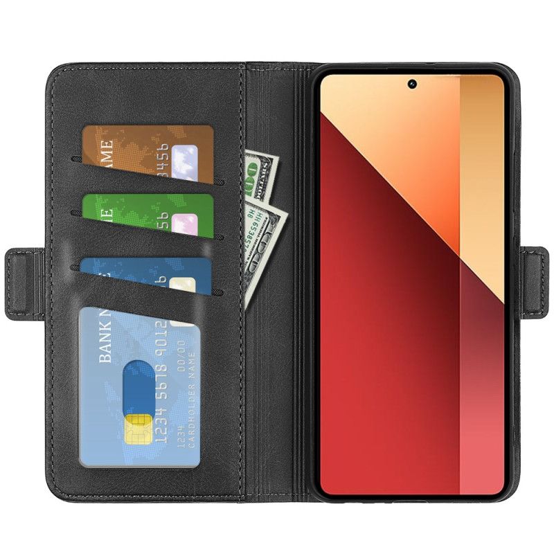 Kožené Puzdro Xiaomi Redmi Note 13 Pro 4g Kryt Na Mobil Dvojitá Magnetická Spona