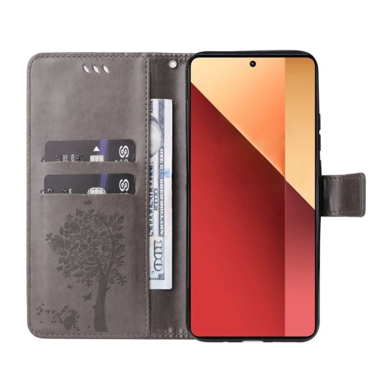Kožené Puzdro Xiaomi Redmi Note 13 Pro 4g Strom A Mačka