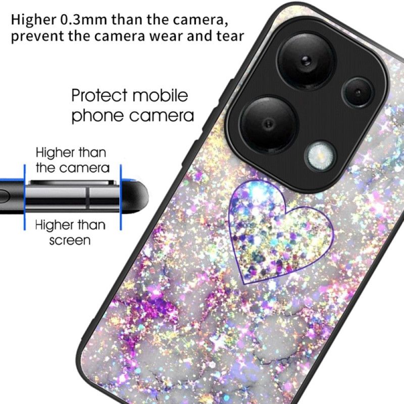 Kryt Xiaomi Redmi Note 13 Pro 4g Srdiečkové Trblietky Z Tvrdeného Skla