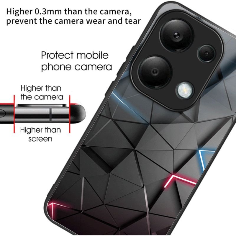 Kryt Xiaomi Redmi Note 13 Pro 4g Tvrdené Sklo Čierne Trojuholníky