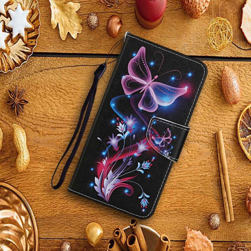 Puzdro Xiaomi Redmi Note 13 Pro 4g Fluorescenčné Motýle V Lnaière