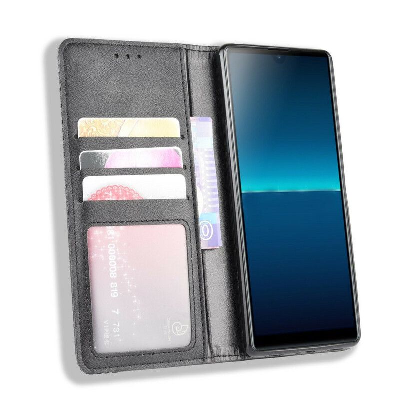 Flipové Puzdro Sony Xperia L4 Kožené Puzdro Štylizovaný Efekt Vintage Kože