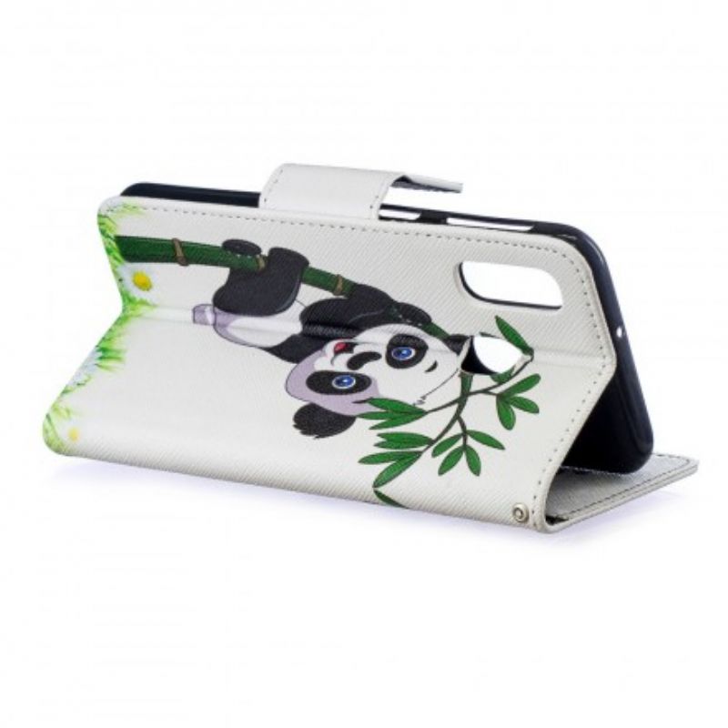 Flipové Puzdro Samsung Galaxy A40 Panda Na Bambuse