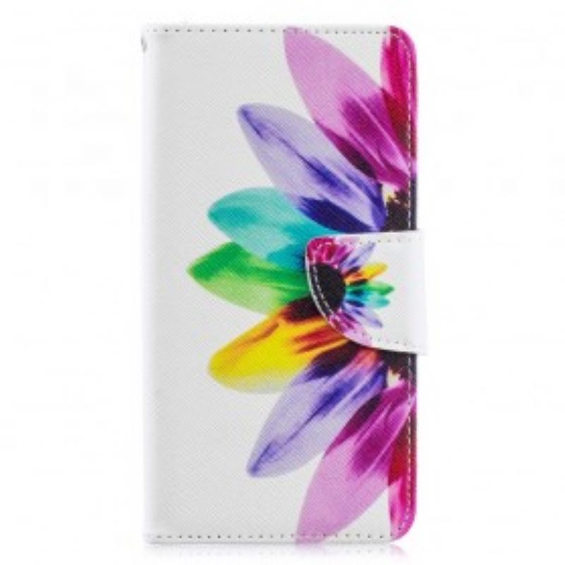 Kožené Puzdro Samsung Galaxy A40 Akvarelový Kvet