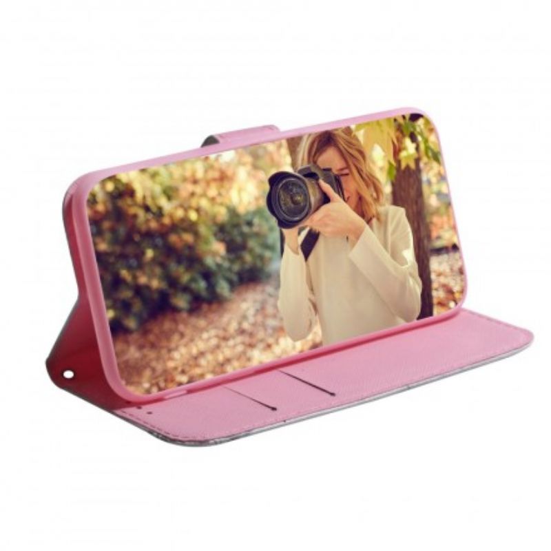 Kožené Puzdro Samsung Galaxy A40 Kvet Dusty Pink