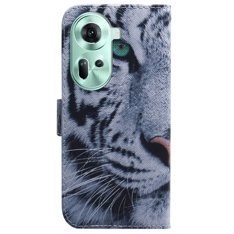 Kožené Puzdro Oppo Reno 11 5g Biely Tiger
