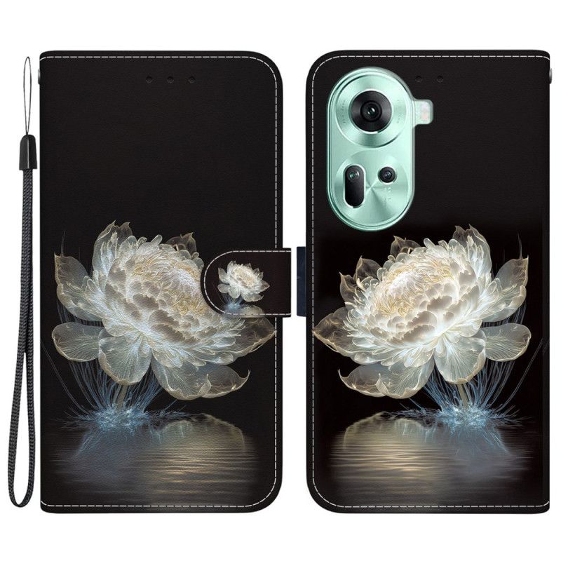 Kožené Puzdro Oppo Reno 11 5g Kryt Na Mobil Krištáľová Pivónia