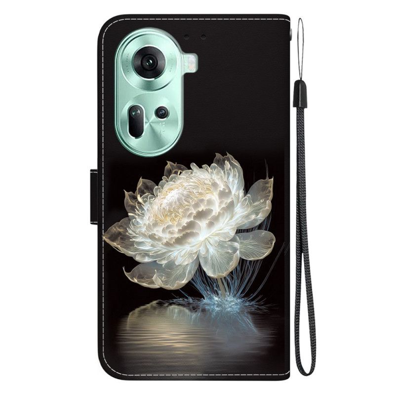 Kožené Puzdro Oppo Reno 11 5g Kryt Na Mobil Krištáľová Pivónia
