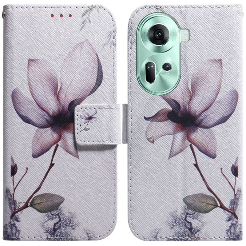 Kožené Puzdro Oppo Reno 11 5g Ružový Kvet