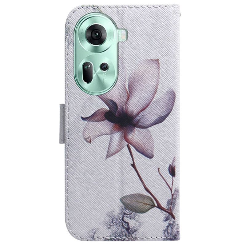Kožené Puzdro Oppo Reno 11 5g Ružový Kvet