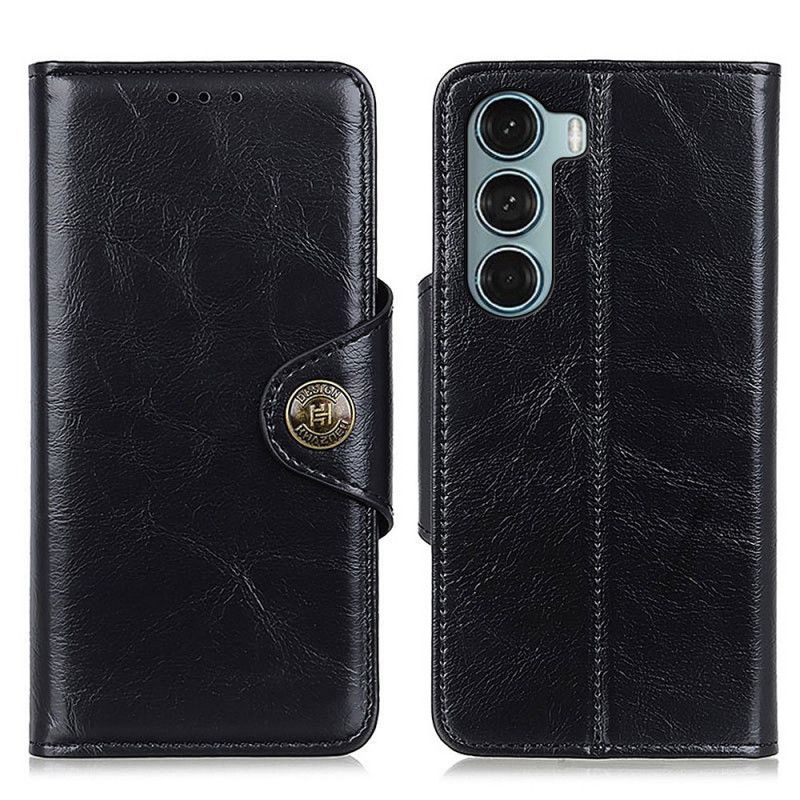 Kožené Puzdro Moto G200 5G Lesklá Imitácia Kože Khazneh