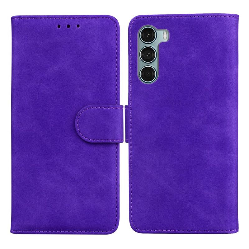 Kožené Puzdro Moto G200 5G Monochromatický Kožený Efekt