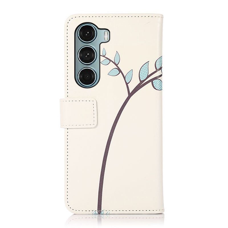 Kožené Puzdro Moto G200 5G Pár Sov Na Strome