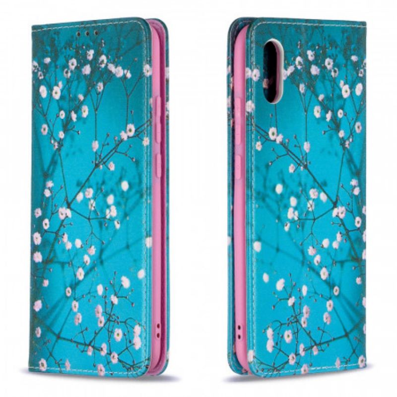 Flipové Puzdro Xiaomi Redmi 9A Kožené Puzdro Kvitnúce Konáre