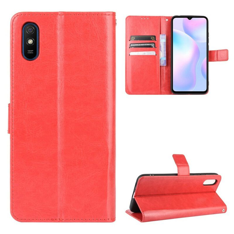 Kožené Puzdro Xiaomi Redmi 9A Krikľavá Umelá Koža