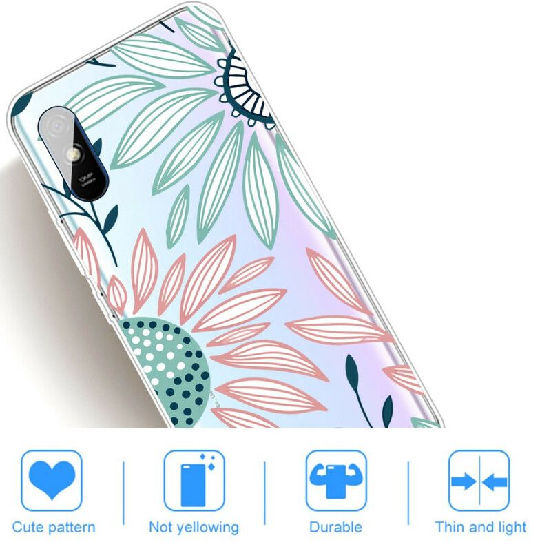 Kryt Xiaomi Redmi 9A Transparentný Jeden Kvet