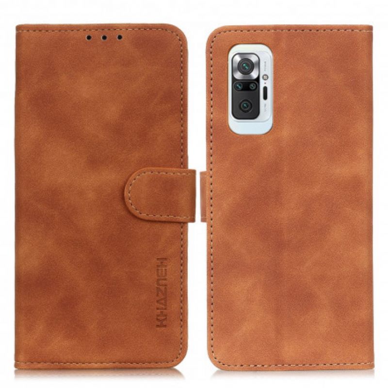 Kožené Puzdro Xiaomi Redmi Note 10 Pro Khazneh Vintage Kožený Efekt