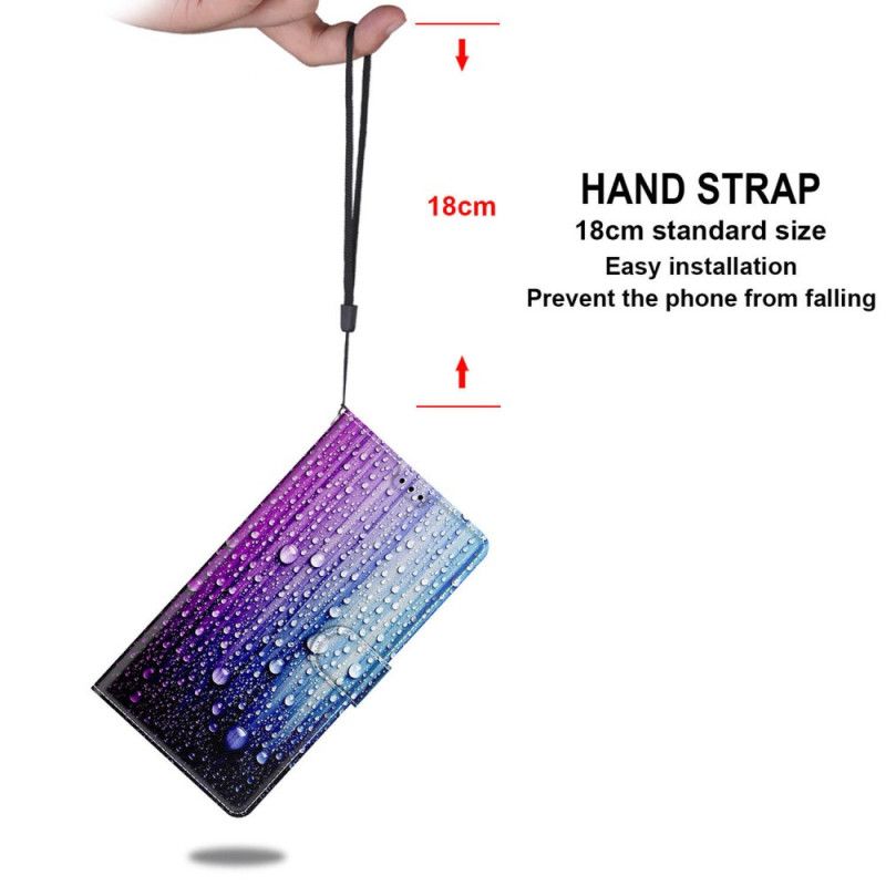 Kožené Puzdro Xiaomi Redmi Note 10 Pro Kvapky Vody So Šnúrkou