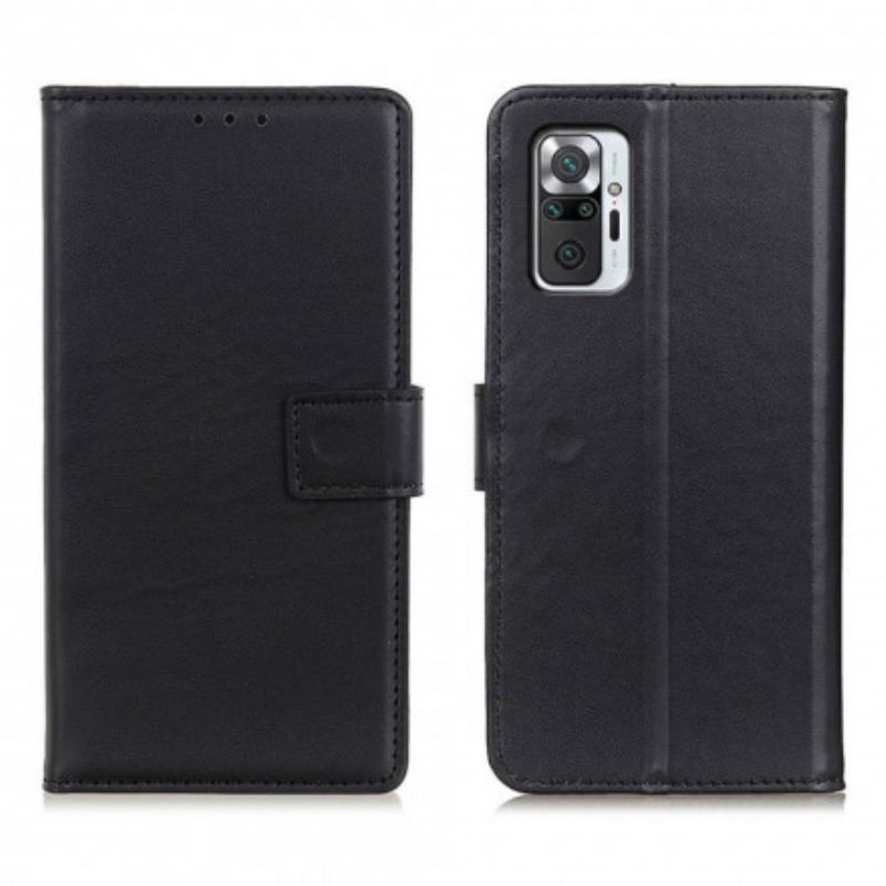 Kožené Puzdro Xiaomi Redmi Note 10 Pro Obyčajná Umelá Koža