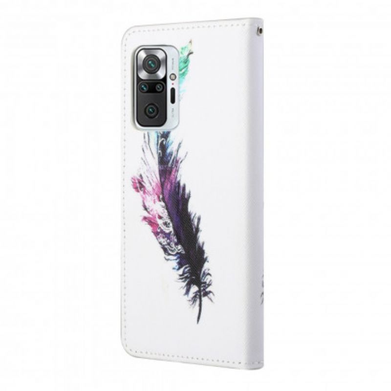 Kožené Puzdro Xiaomi Redmi Note 10 Pro Pierka So Šnúrkou