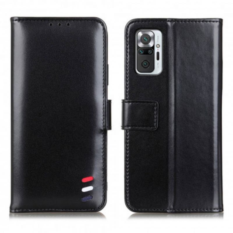 Peňaženkový Kryt Xiaomi Redmi Note 10 Pro Trikolórový Kožený Efekt