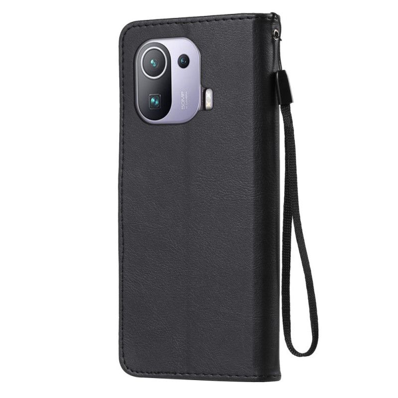 Kožené Puzdro Xiaomi Mi 11 Pro Jednofarebný Remienok Série