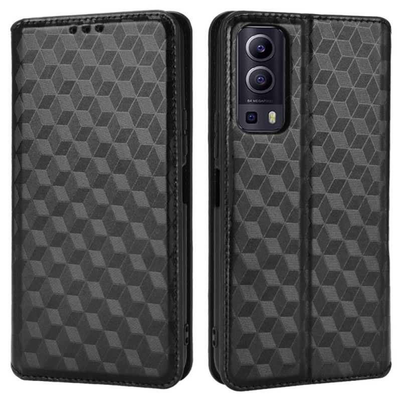 Flipové Puzdro Vivo Y72 5G Kožené Puzdro Efekt Diamantovej Kože