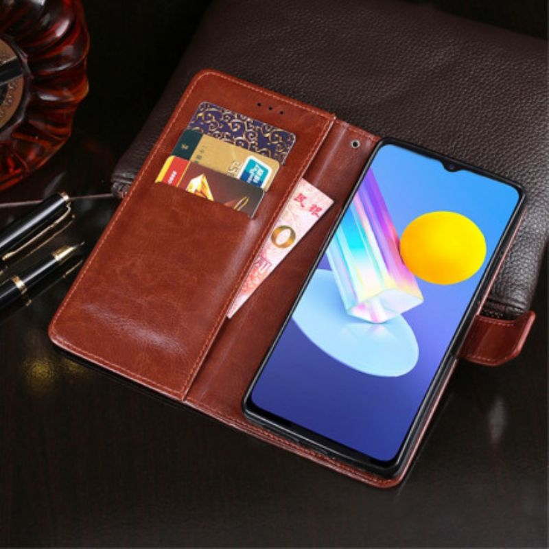 Kožené Puzdro Vivo Y72 5G Imitácia Kože Idewei
