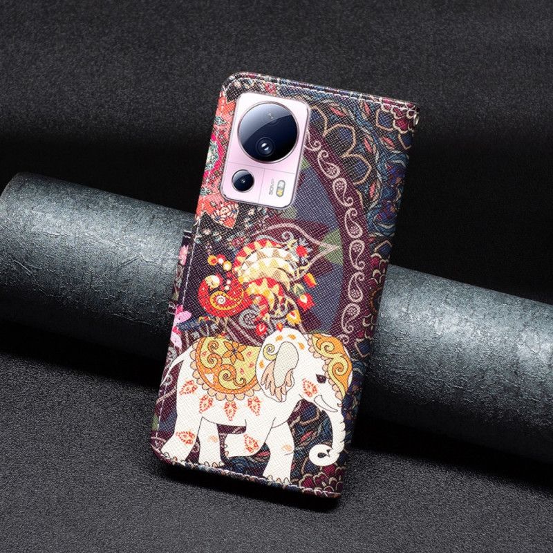 Kožené Puzdro Xiaomi 13 Lite Kmeňový Slon