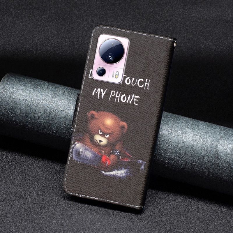 Kožené Puzdro Xiaomi 13 Lite Nebezpečný Medveď