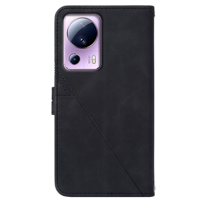 Kožené Puzdro Xiaomi 13 Lite Trojuholníky Popruhov
