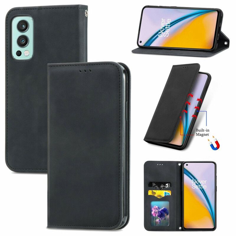 Flipové Puzdro OnePlus Nord 2 5G Kožené Puzdro Dizajn Na Dotyk Pokožky