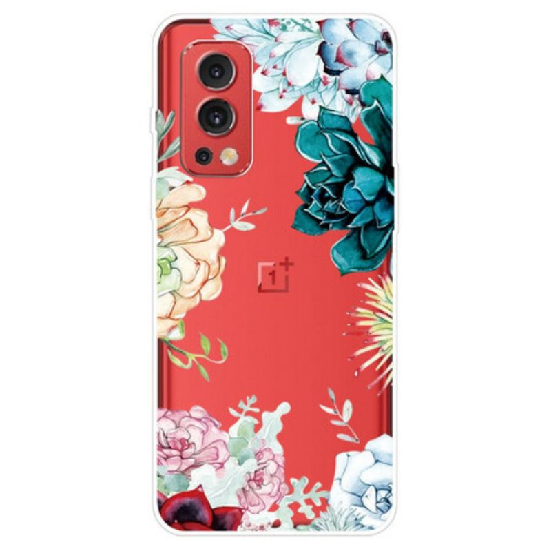 Kryt OnePlus Nord 2 5G Bezšvové Akvarelové Kvety