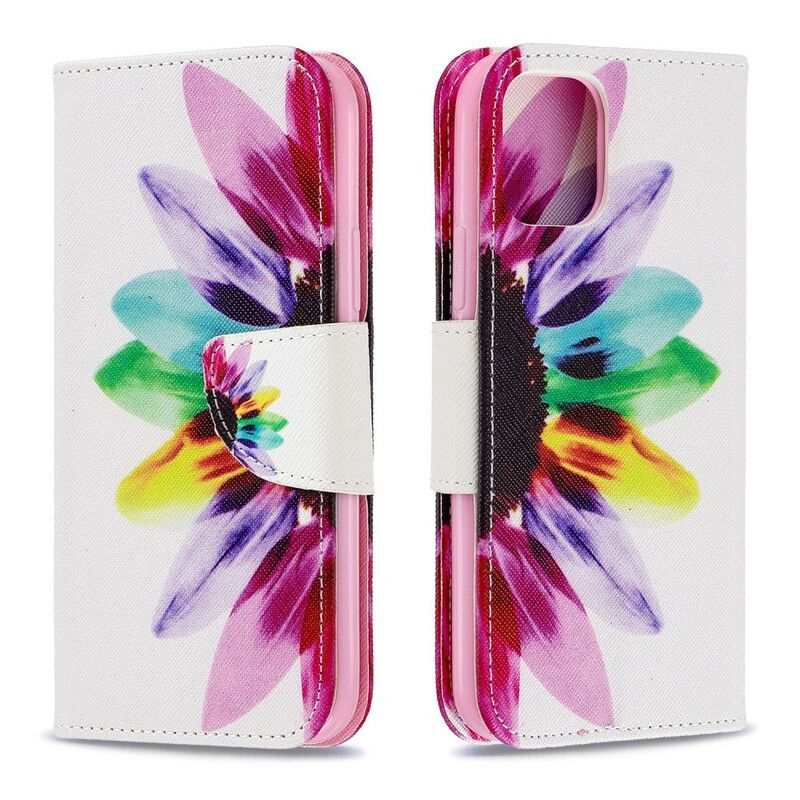 Flipové Puzdro iPhone 11 Pro Akvarelový Kvet