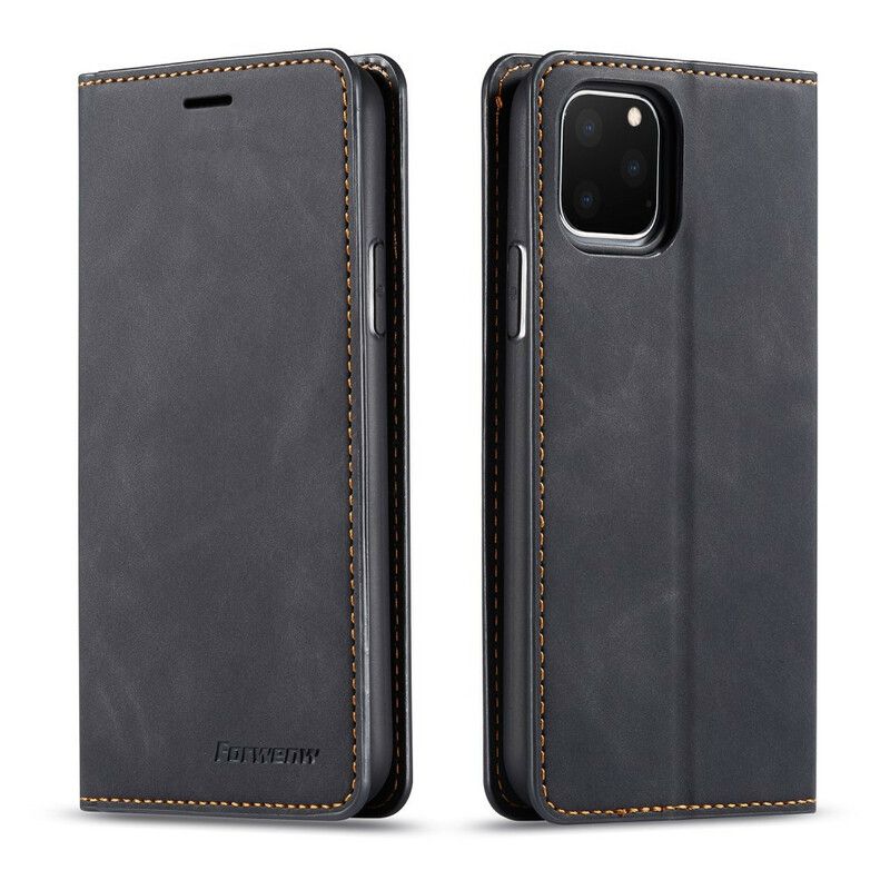 Flipové Puzdro iPhone 11 Pro Kožené Puzdro Kožený Efekt Forwenw