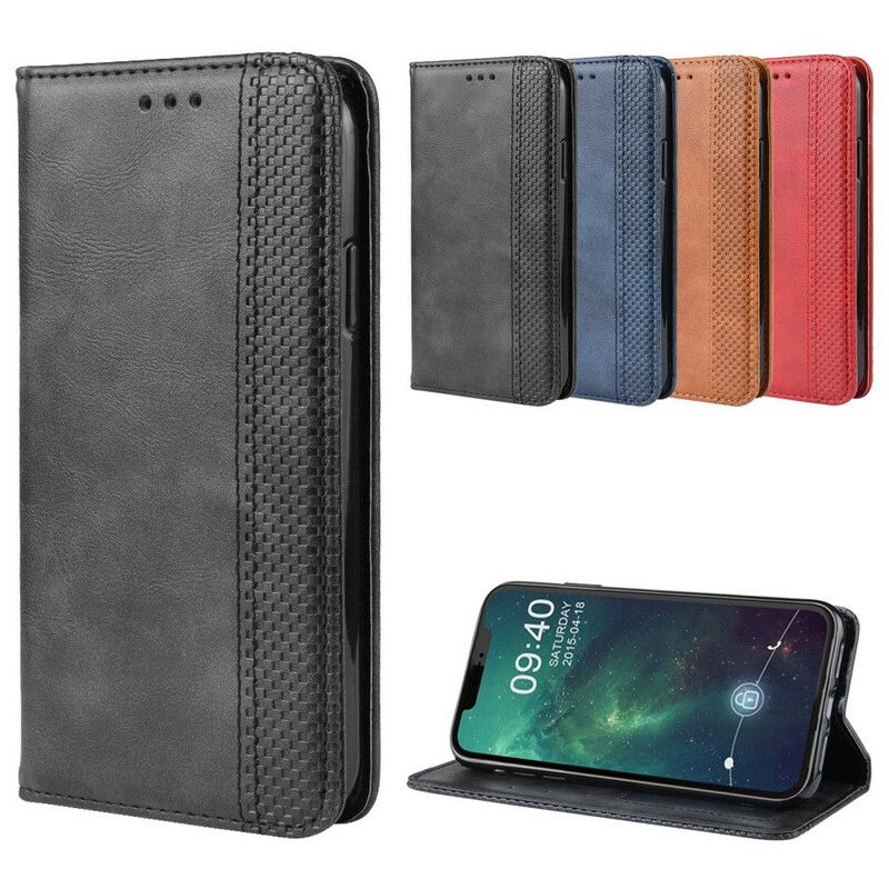 Flipové Puzdro iPhone 11 Pro Kožené Puzdro Štylizovaný Efekt Vintage Kože
