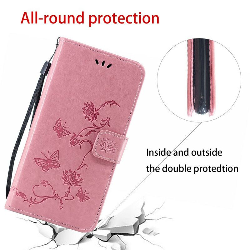 Kožené Puzdro iPhone 11 Pro Strappy Kvetinová