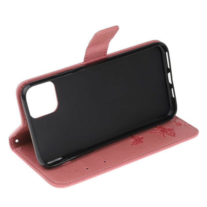 Kožené Puzdro iPhone 11 Pro Strappy Kvetinová