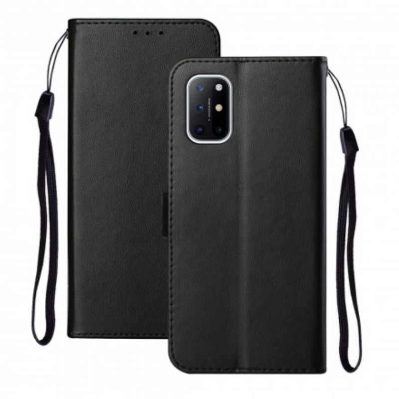 Kožené Puzdro OnePlus 8T Jednofarebný Remienok Série