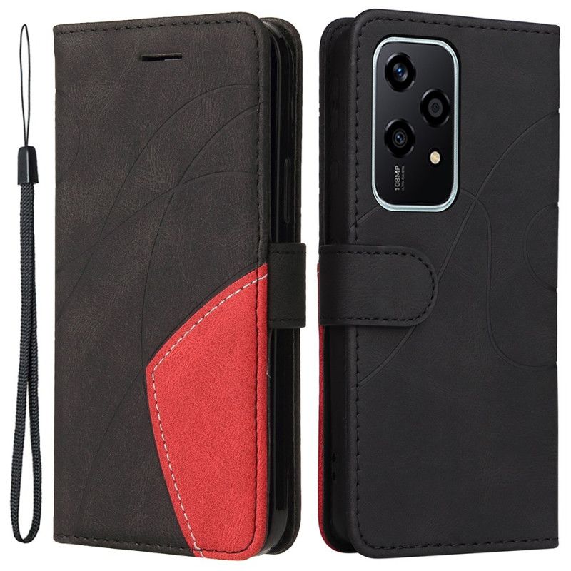 Kožené Puzdro Honor 200 Lite Kryt Na Mobil Dvojfarebná Vlnovka
