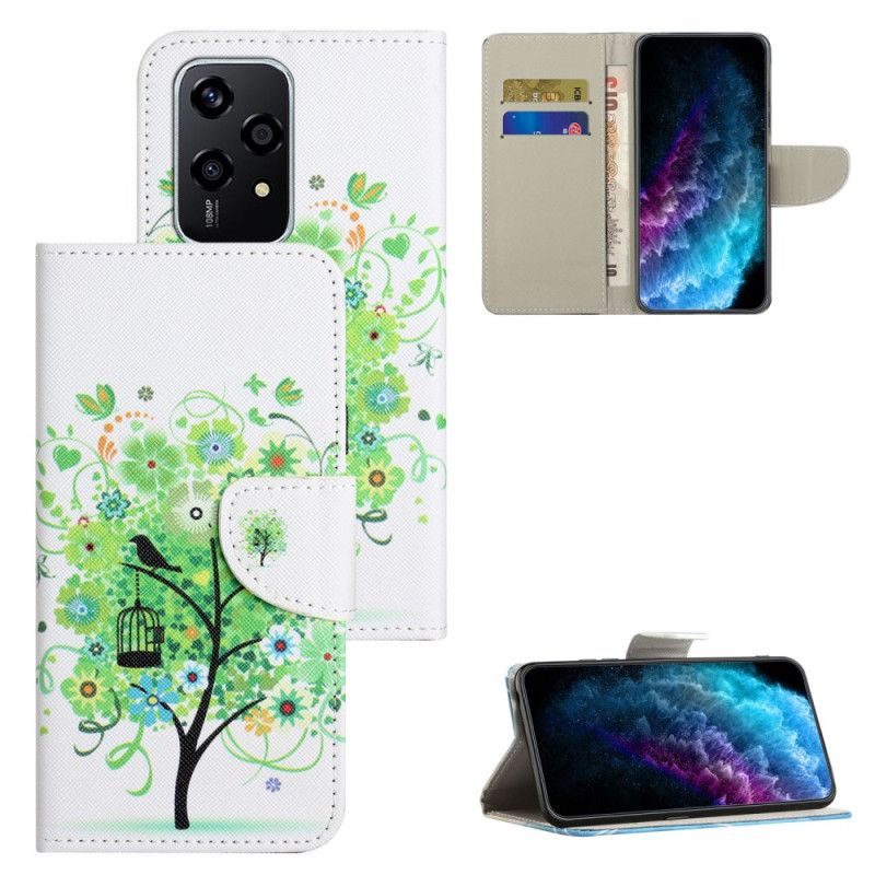 Kožené Puzdro Honor 200 Lite Zelený Strom